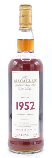 1952 Macallan Scotch Whisky Fine & Rare, 49 Year Old, Cask #1250 750ml