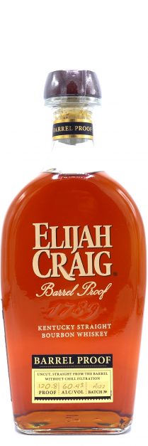 Elijah Craig Kentucky Straight Bourbon Whiskey 12 Year Old, Barrel Proof, Batch #A122, 120.8 Proof 750ml